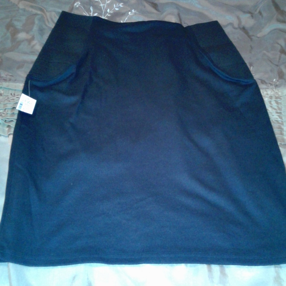Knit Black Pencil Skirt